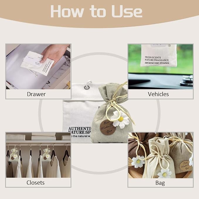 6-Pack Scented Sachets, Air Freshener Bags - Image 3