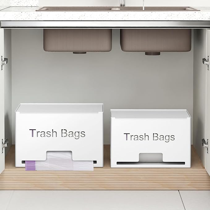 STWWO 2-Pack Trash Bag Holder Dispenser, Stackable Garbage Bag Dispenser | - Image 7