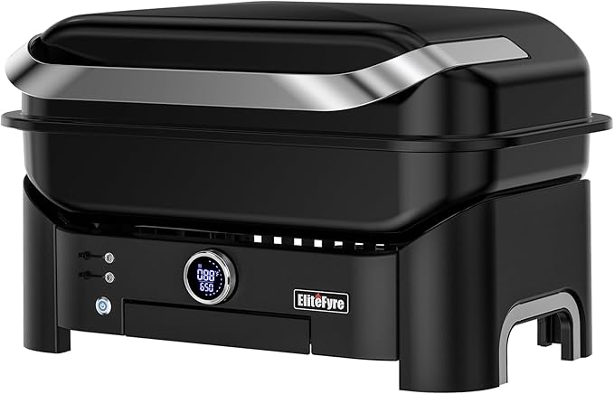 Volteq Electric Grill with Smart Tem Control for Apartments - 6-in-1 Smokeless Compact Patio BBQ Grill for Balcony & Deck, 1500W Fast Heating, No Flames Perfect for Rentals