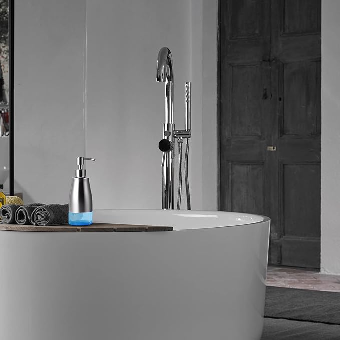 Non-Slip Soap Dispenser with Brushed Nickel Stainless Steel Case, Glass Liner - Image 8