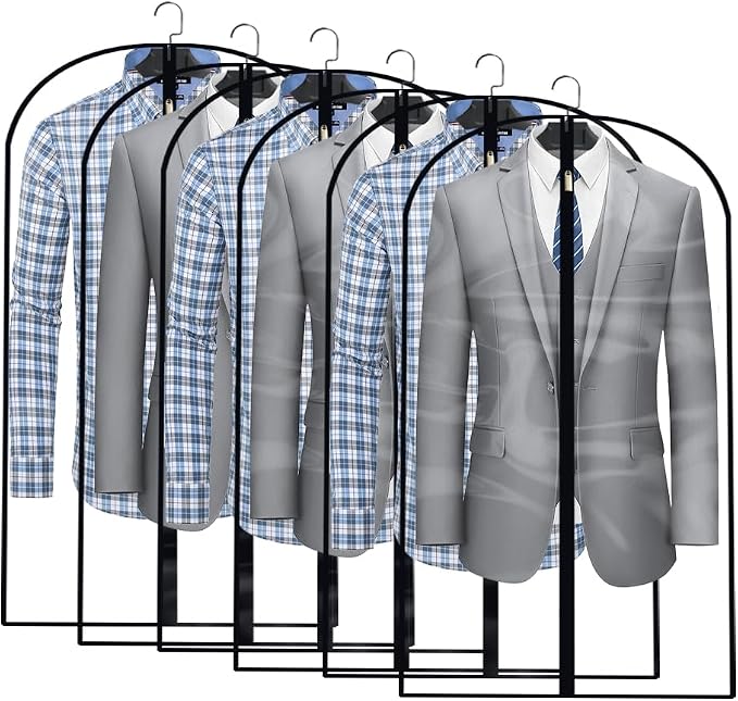 Clear Garment Bags for Hanging Clothes Travel Suit Bags for Closet Storage by HomeClean