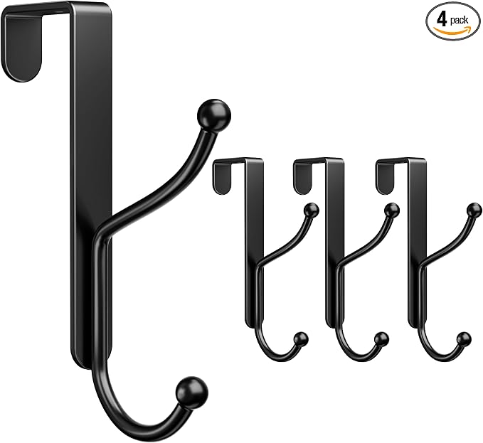 niffgaff Over Door Hook 4-Pack, Heavy Duty Door Hanger, Fits Interior Doors 1.4 by niffgaff
