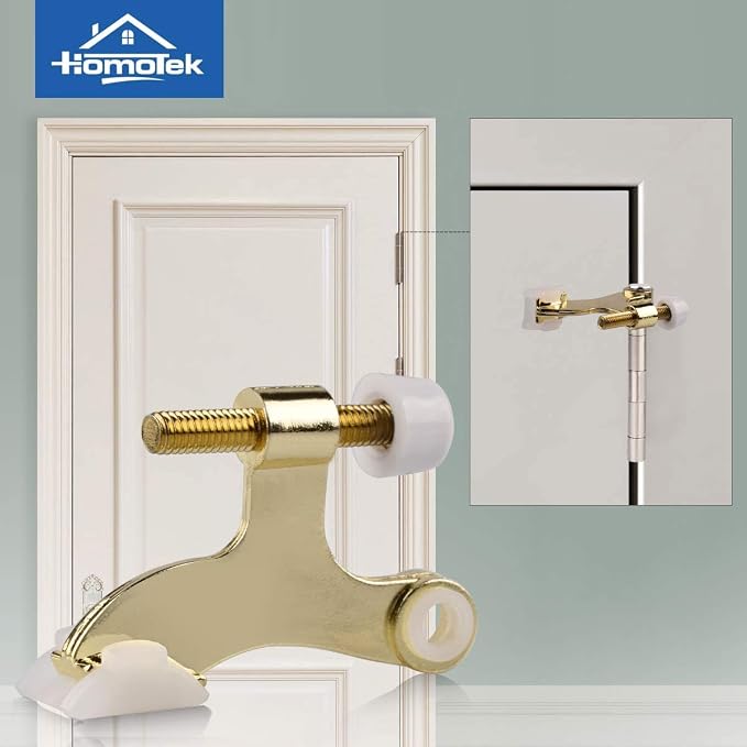 HOMOTEK 48 Pack Hinge Pin Bright Brass Door Stopper, Adjustable Deluxe Heavy - Image 6
