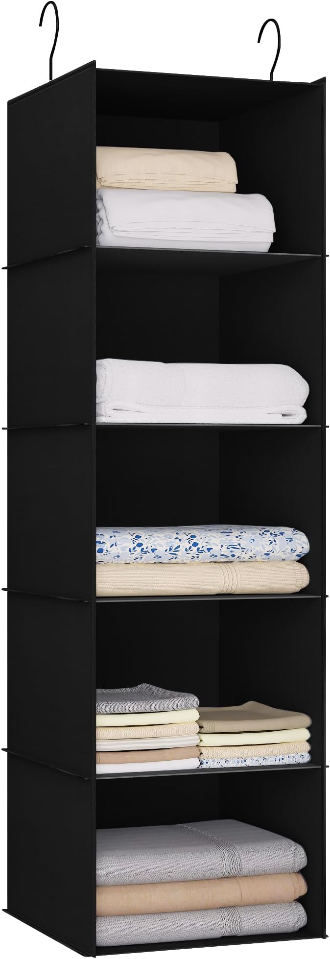 Hanging Closet Organizer 5-Shelf, Oxford Fabric Wardrobe Storage, shoes & by DonYeco