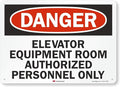 "Danger - Elevator Equipment Room, Authorized Personnel Only" Sign By SmartSign | 10" x 14" 3M Reflective Aluminum