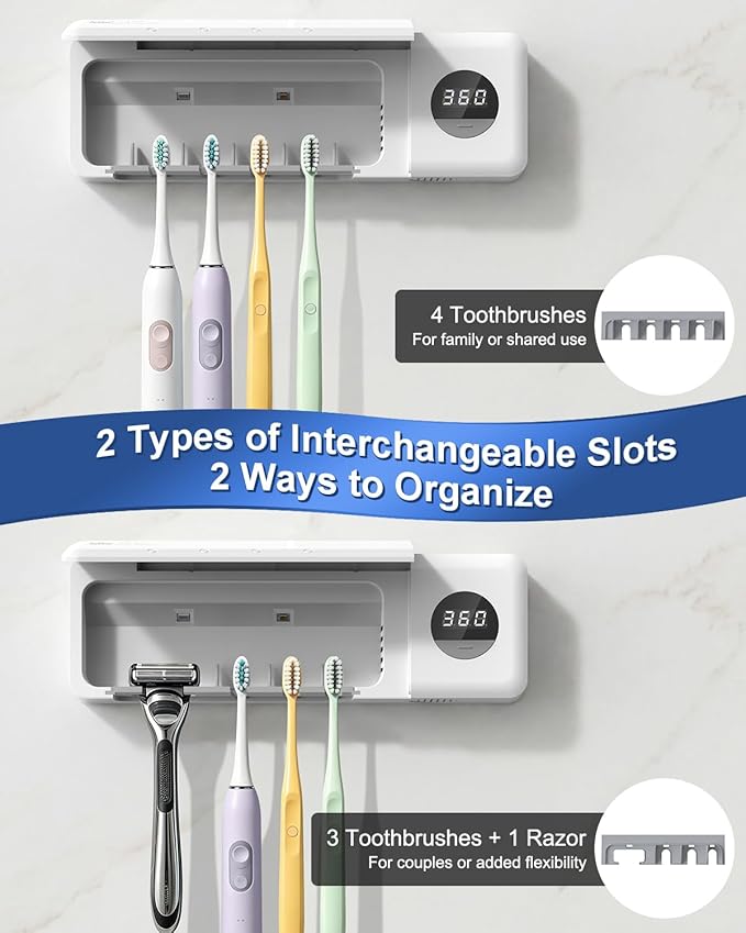 UV Toothbrush Holder, Electric Toothbrush Holder Wall Mounted - Image 3