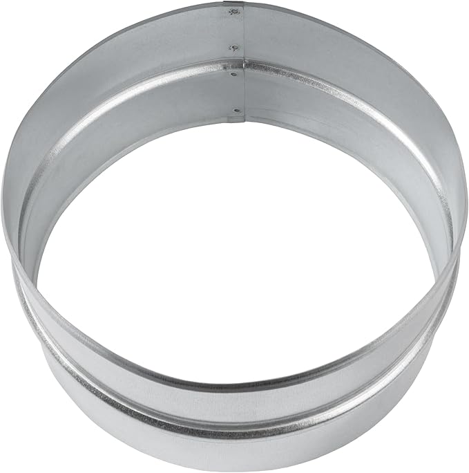 Vent Systems 8'' Inch Galvanized Steel Duct Connector - Round Ventilation Duct Extension - Metal Vent Coupler - Metal Hose Coupling - Galvanised Pipe Connector