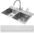 LOPNUR Cuttable Faucet Mat for Kitchen Sink, Long 29x5.5 Inch, Dark Grey | by LOPNUR
