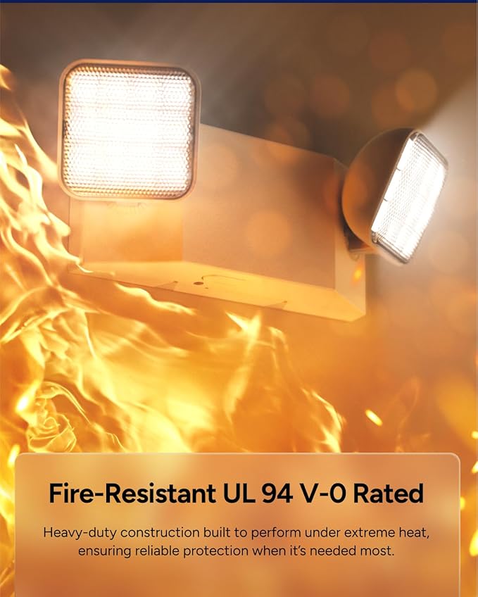 Sunco 12 Pack LED Emergency Lights, Commercial Lighting for Business, Power Outages, Offices, with Backup Battery (90 Minutes), Wall Mount, Hard Wired, 120-277V, Fire Resistant (94V-0) UL