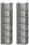 Hanging Closet Organizer and Storage, 2 Packs, Light Grey | Breathable Fabric by YOUDENOVA