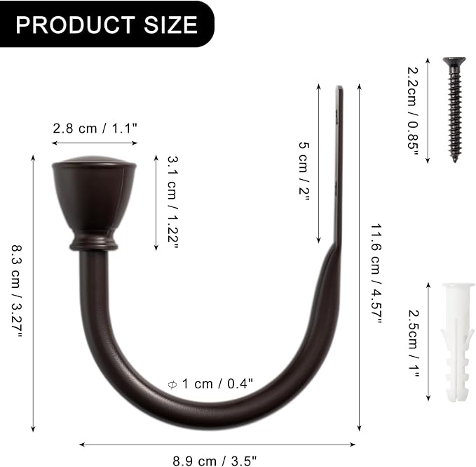 Farmhouse Curtain Holdbacks 2 Pack, Metal Curtain Side Holders - Image 5