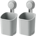 Powerful Suction Toothbrush Holder 2 Pack, Removable Drill-Free Wall Shower by LEVERLOC
