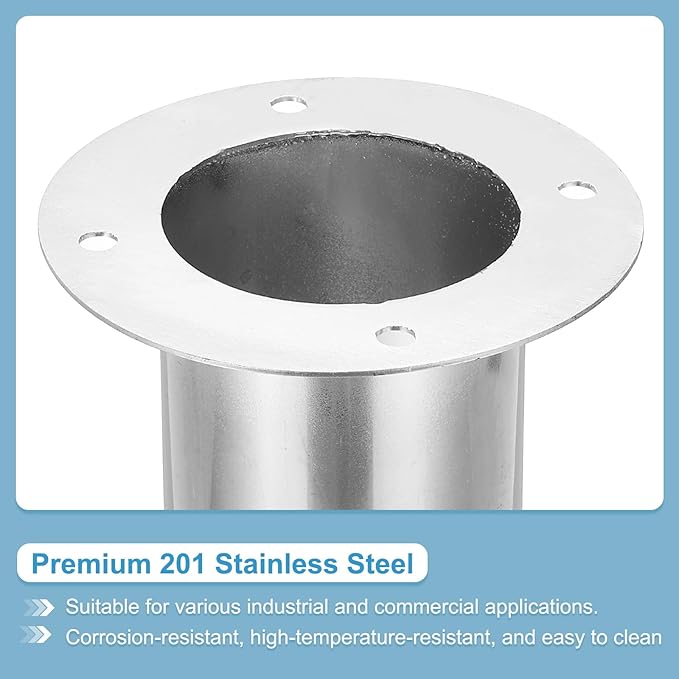PATIKIL 3" Duct Connector Flange, Straight Pipe Exhaust Flange Stainless Steel Pipe Hose Duct Collar for Heating Cooling Ventilation HVAC System