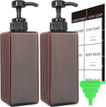 Amber Soap Dispenser with Waterproof Labels, Thickened Plastic Hand Soap by Lewistin