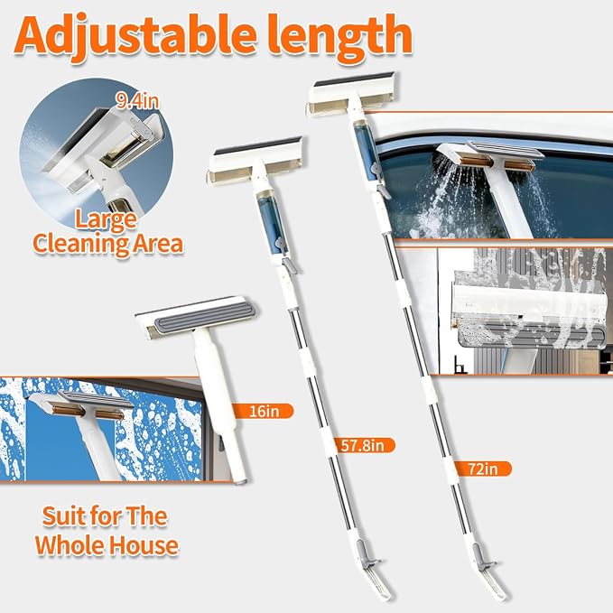 4 in 1 Window Squeegee with Water Tank, Window Cleaner Tool with Remote Control - Image 6