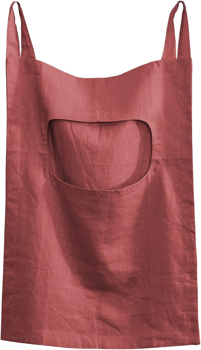 Amazhiyu 100% Linen Door Hanging Laundry Hamper Bag, 19x27 Inches Red by Amazhiyu