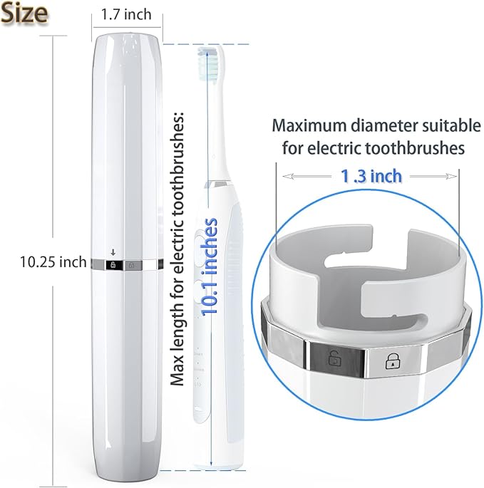 Long Ventilated Electric Toothbrush Travel Case, Portable Holder, Fits Most - Image 4