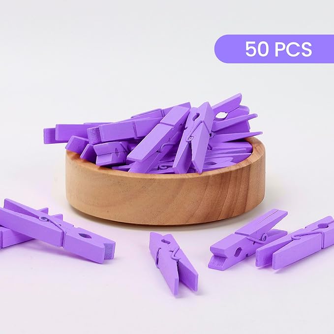 50PCS Colored Wooden Clothespins 2.9 Inch Color Clothes Pins - Image 3
