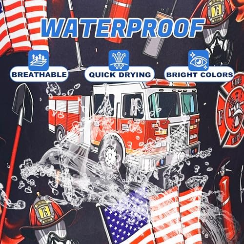 Fire Truck Fireman Laundry Basket Foldable Oxford Cloth 18.9 x 16.5 Inch - Image 5