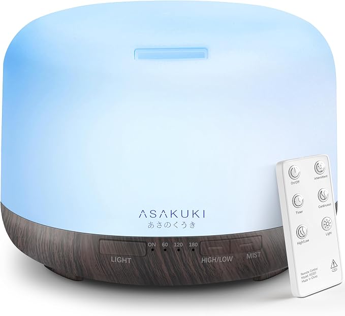 ASAKUKI Essential Oil Diffuser for Home, 500ML Aromatherapy Humidifier | by ASAKUKI