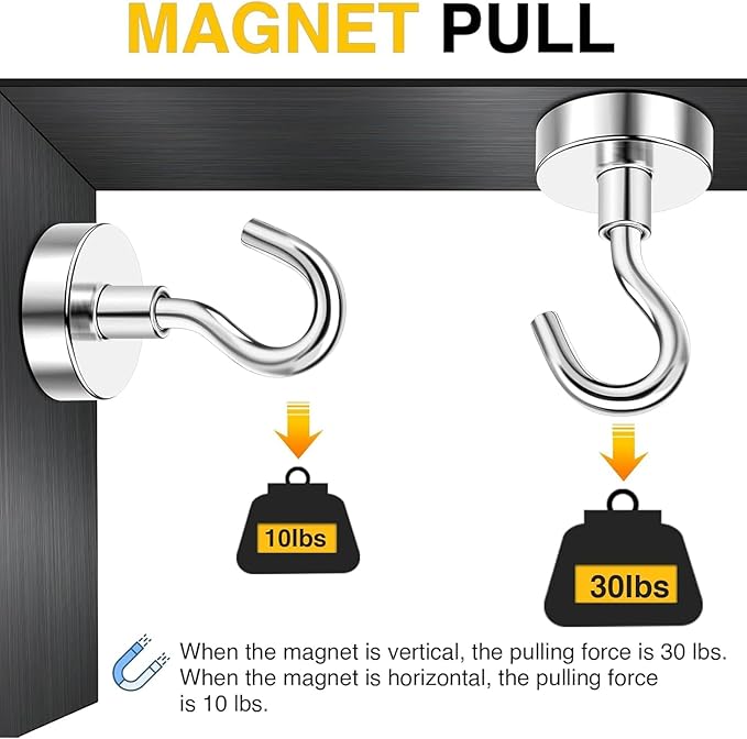DIYMAG Magnetic Hooks 20pcs 30lbs+ Cruise Essentials 2026 Magnet Hook - Image 4