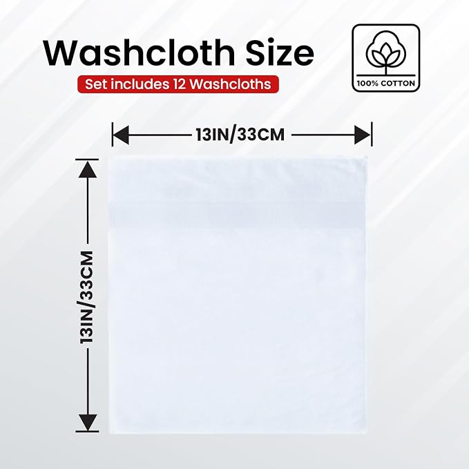Infinitee Xclusives 100% Cotton Luxury Wash Cloths - Image 3