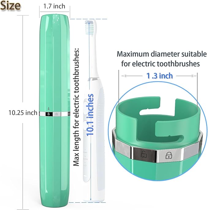 Long Ventilated Electric Toothbrush Travel Case, Portable Holder, Fits Most - Image 4