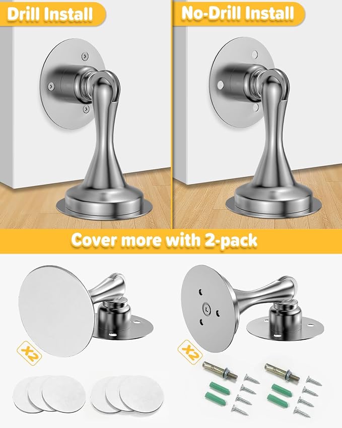 Magnetic Door Stoppers Bottom of Door Magnetic Door Catch Holder Wall Mount | - Image 7