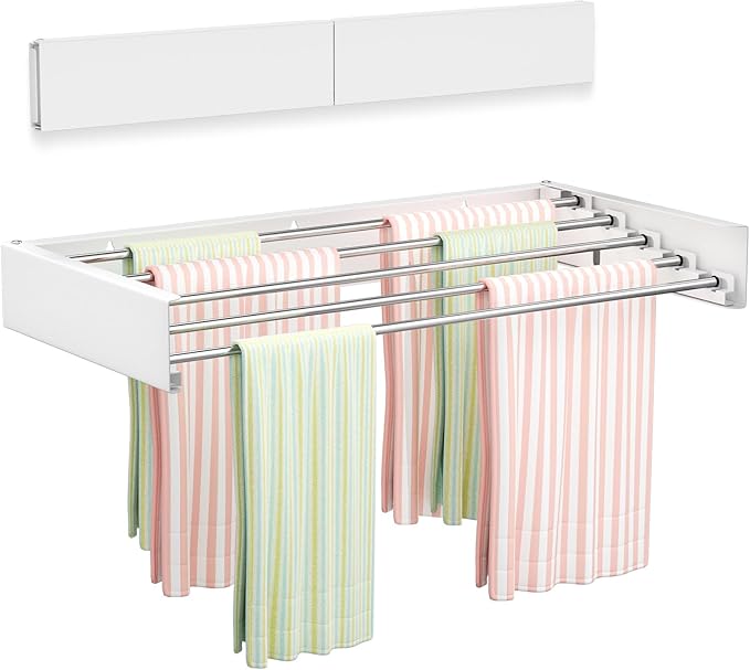 Vikaqi Wall Mounted Clothes Drying Rack 23.6", Foldable Wall Mount Laundry Rack by DiscovertheEleganceofAir-drying