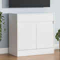 Buffet Cabinet with 2 Doors and Drawer, Coffee Bar Cabinet with Adjustable Shelf, Modern Kitchen Buffet Sideboard for Living Room, Kitchen, White