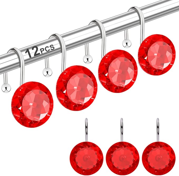 12PCS Stainless Steel Shower Curtain Hooks Rings by Yapicoco