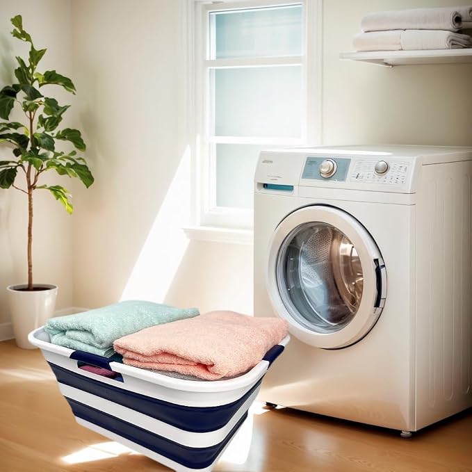 SAMMART 42 Collapsible Plastic Laundry Basket, Foldable Pop Up Storage - Image 6
