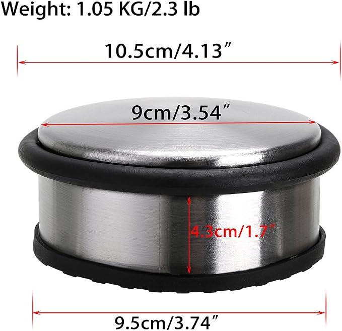 Sumnacon Heavy Duty Floor Door Stopper No Drill Stainless Steel Door Stops | - Image 2