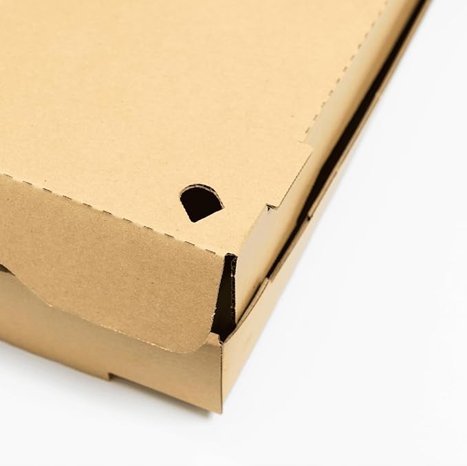 Karat Pizza Boxes 16" x 16" x2" [50 Pack] Kraft Corrugated Boxes | Ventilated, Grease-Resistant, Durable for Pizza or Shipping Use