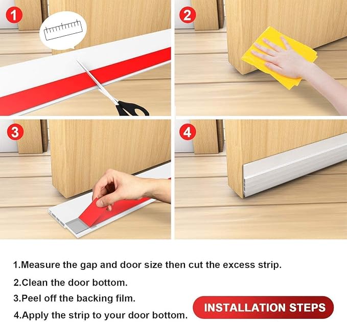 Suptikes 2 Pack Door Draft Stopper，Door Sweep - Image 8