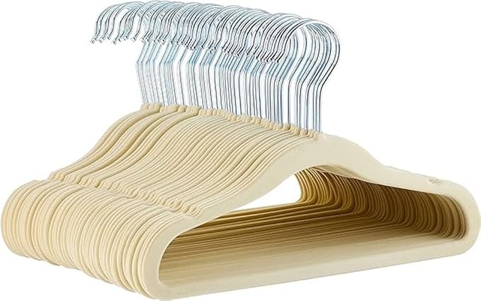 Amazon Basics Kids Space Saving Velvet Non-Slip Clothes Hangers by AmazonBasics