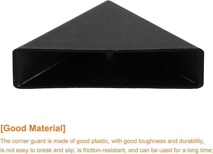 uxcell 20Pcs Plastic Corner Protectors 11x50mm Right Angle Shape Glass Corner Guards Cushion for Corner Protection of Glass, Mirror, Tile, Black