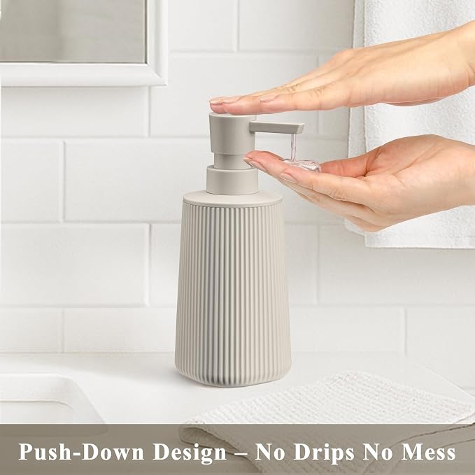 Beige 2 Pack Hand Soap Dispensers Set | - Image 2