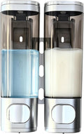 2-Chamber 10oz/300ML Silver Plastic Hand Wall Mounted Soap Dispensers | by Unknown