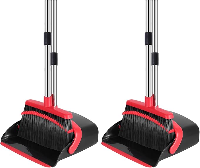 NACENA Broom and Dustpan Set, 52-in Long Adjustable Handle Broom Dustpan Combo by nacena