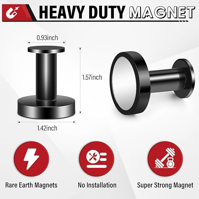 Buelkmag Magnetic Hooks for Cruise Cabins Black 150lb Strong Magnetic Hooks - Image 2