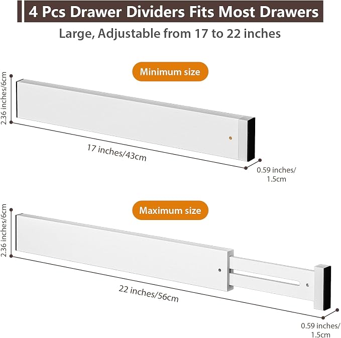 4 PCS Drawer Divider, Expandable Separators - Image 2