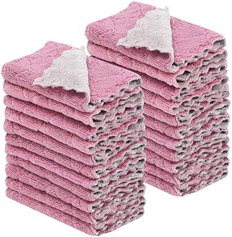 22 Pack Kitchen Dish Cloths, Reusable Dish Towels, Nonstick Oil Washable Fast by Rachan