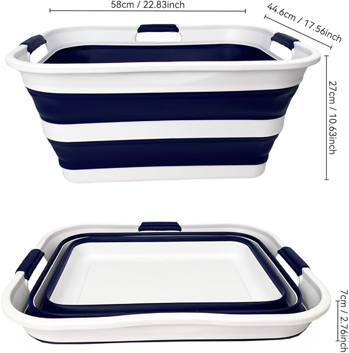SAMMART 42 Collapsible Plastic Laundry Basket, Foldable Pop Up Storage - Image 9