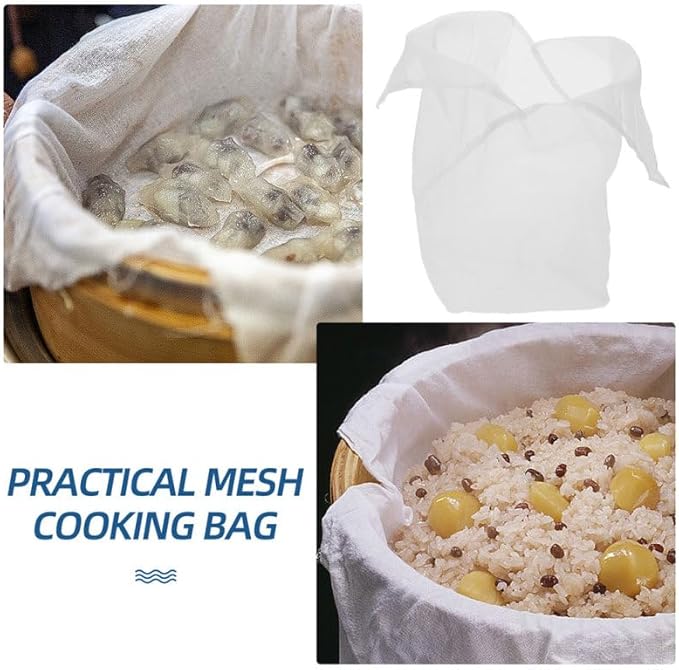 TIDTALEO 2pcs Reusable Kitchen Steamer Liners Muslin Cloth Bags for Rice Cooker and Steamer Basket Non- to Clean for Healthy Cooking