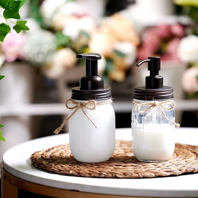 Amolliar Mason Jar Liquid Soap Dispenser, Lotion Dispenser | Rustproof - Image 7