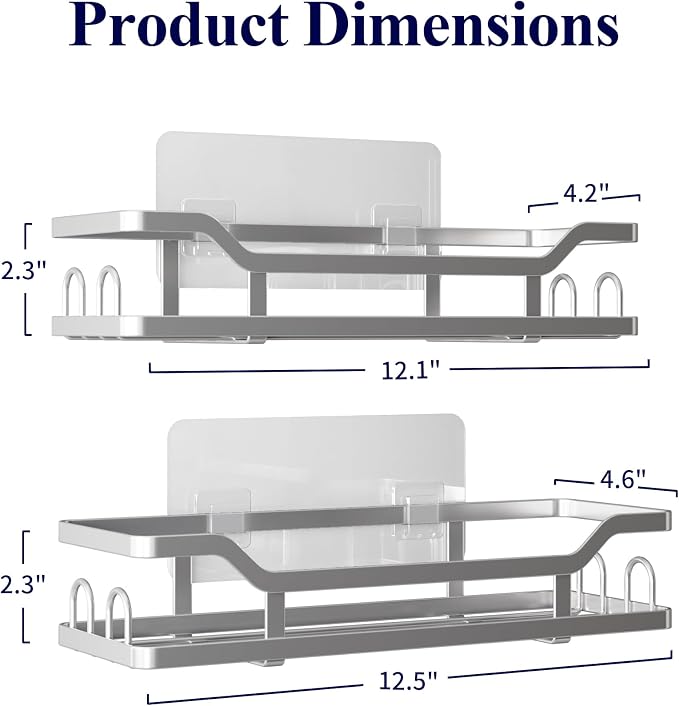 Kitsure Shower Caddy, Adhesive Shower Organizer - Image 2