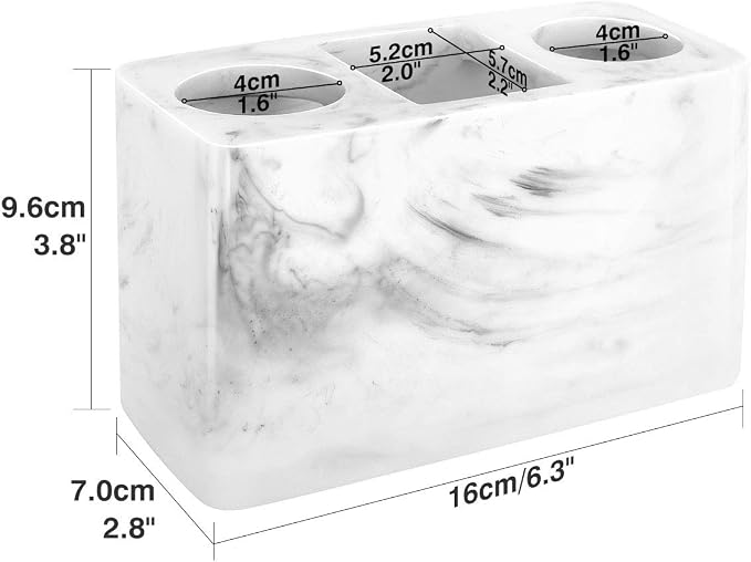 Luxspire Toothbrush Holder, 3 Slots, Ink White | Electric Toothbrush Holder - Image 6