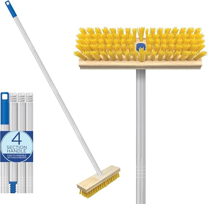 LOLA Deck Scrub Brush Outdoor Broom, Durable Bristles Remove Dirt, Snow on by LolaProducts