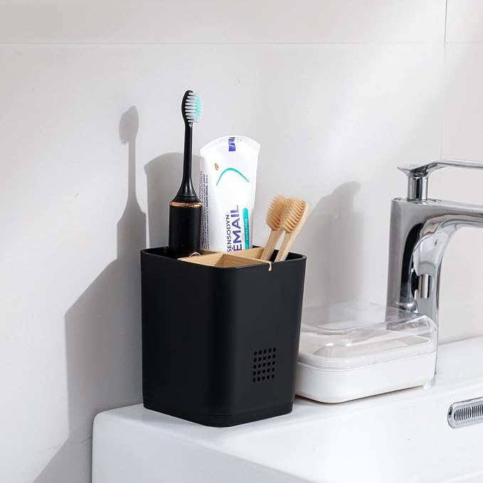 Electric Toothbrush Holder Tooth Brush and Toothpaste Organizer, Drainage Holes - Image 2